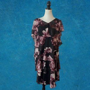 NWTs Ignite Evenings Floral Ruffled Dress 14W